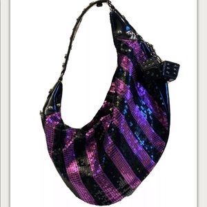 Vintage betsey Johnson fire & ice sequin hobo